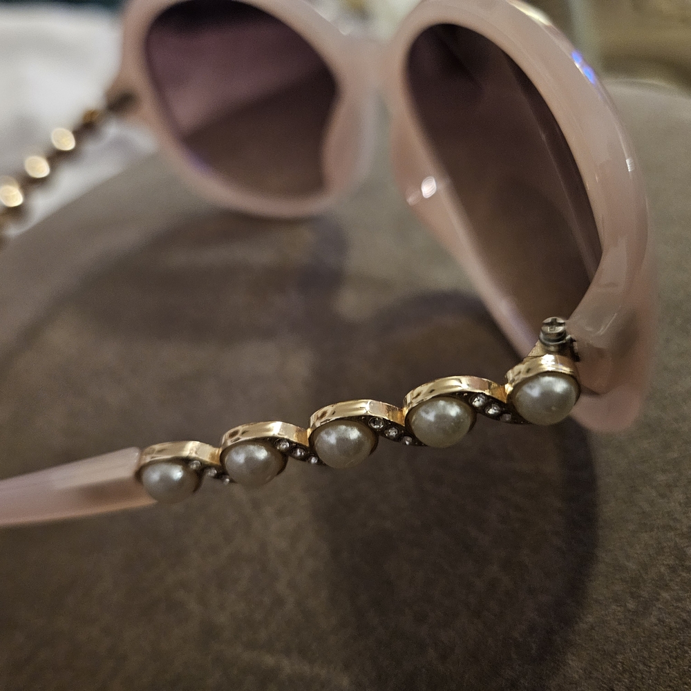 Steve Madden Pink Sunglasses with Pearl Accents